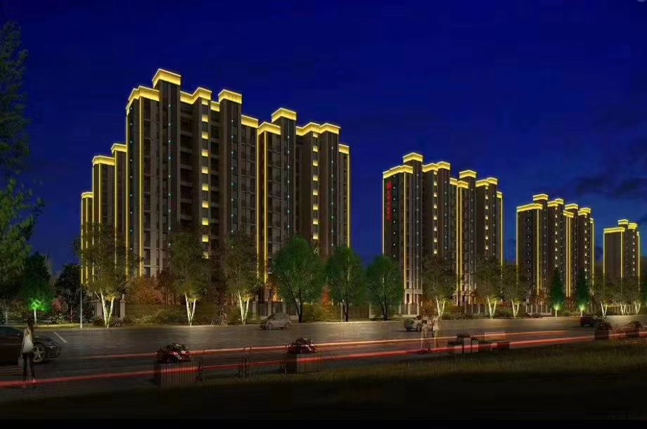全福元锦绣花园小区楼体亮化夜景